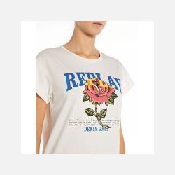Replay t-shirt med print og logo