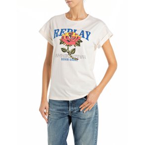 Replay t-shirt med print og logo