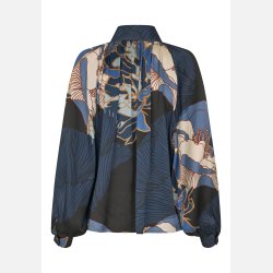 NitaDEA - Alepidia Blue - Blouse with stand collar