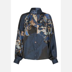 NitaDEA - Alepidia Blue - Blouse with stand collar