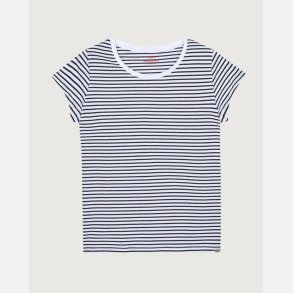 Fine Jersey Stripe Teasy Tee FAV- parisian night/brilliant white