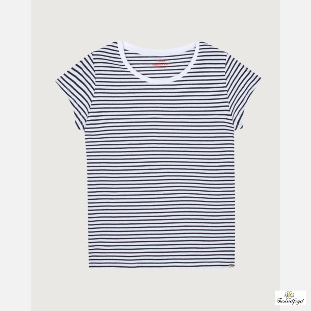 Fine Jersey Stripe Teasy Tee FAV- parisian night/brilliant white