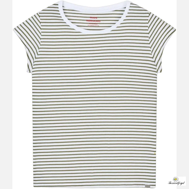 Fine Jersey Stripe Teasy Tee FAV - Four Leaf Clover/Brilliant White