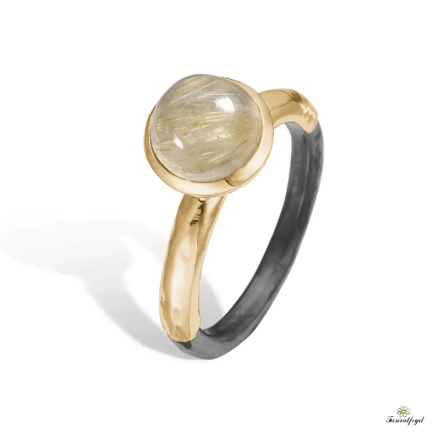 Ring Victoria Rose Rutile Qtz Cab8mm - Ring