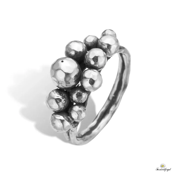 Rose Buds Silver Cluster-11 - Ring