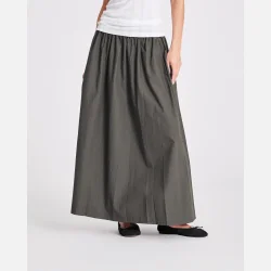 Astrid Long Skirt Poplin - Beluga