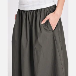 Astrid Long Skirt Poplin - Beluga