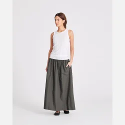 Astrid Long Skirt Poplin - Beluga