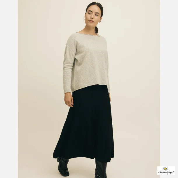 Delfi merino uld nederdel - sort