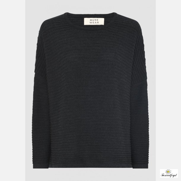 EBBA BLOUSE - merino wool - black