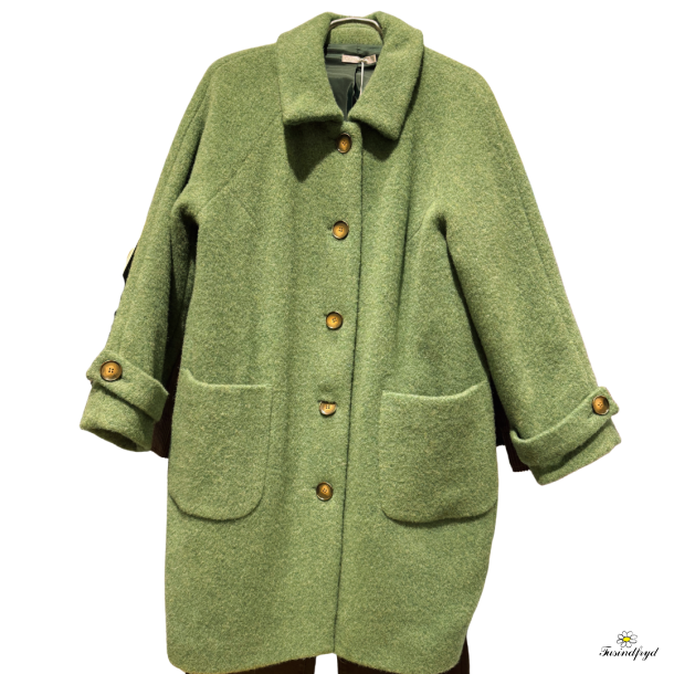 Seiko kort uld frakke - gr�n