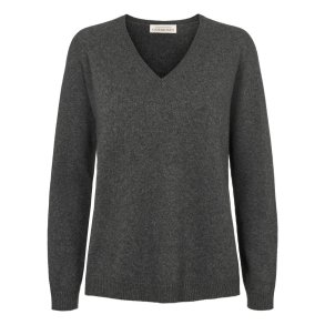 Lola v-hals - Grey melange - striktrje