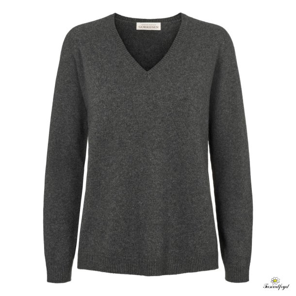 Lola v-hals - Grey melange - striktrje