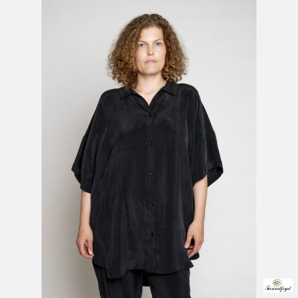 MERIAM SHIRT - cupro - caviar