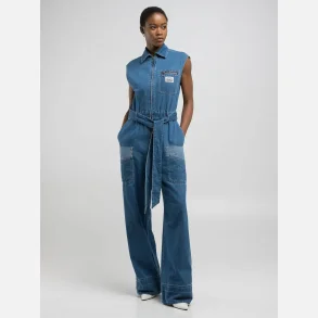 RELAXED-FIT DENIM JUMPSUIT