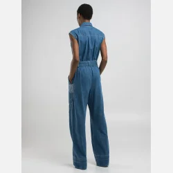 RELAXED-FIT DENIM JUMPSUIT