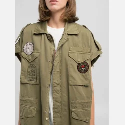 TWILL SHIRT WITH DRAWSTRING