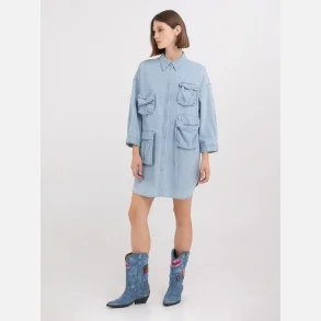 SHIRT DRESS IN DENIM WITH POCKETS