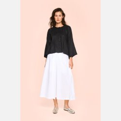 Airy linen kort jakke - Sort