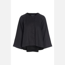 Airy linen kort jakke - Sort