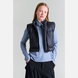 Feather down kort vest - Black