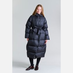 Feather down frakke med blte - sort