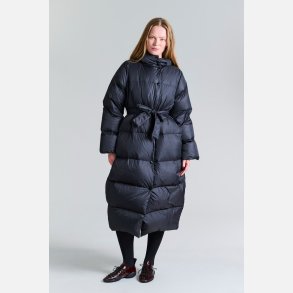 Feather down frakke med blte - sort