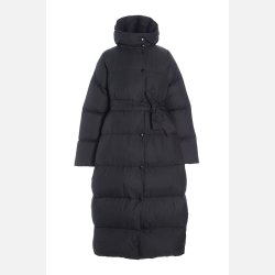 Feather down frakke med blte - sort