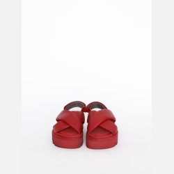 Rd sandal med kryds og hlrem