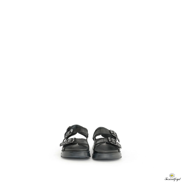 Sandal med dobbelt spndelukning - sort