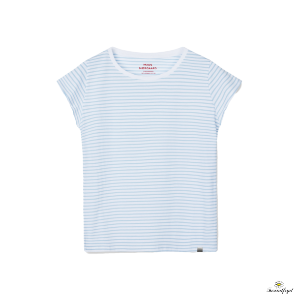 Fine Jersey Stripe Teasy Tee FAV- Cashmere blue/brilliant white
