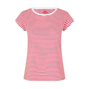 Fine Jersey Stripe Teasy Tee FAV- Fiery red/brilliant white